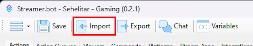 Import button